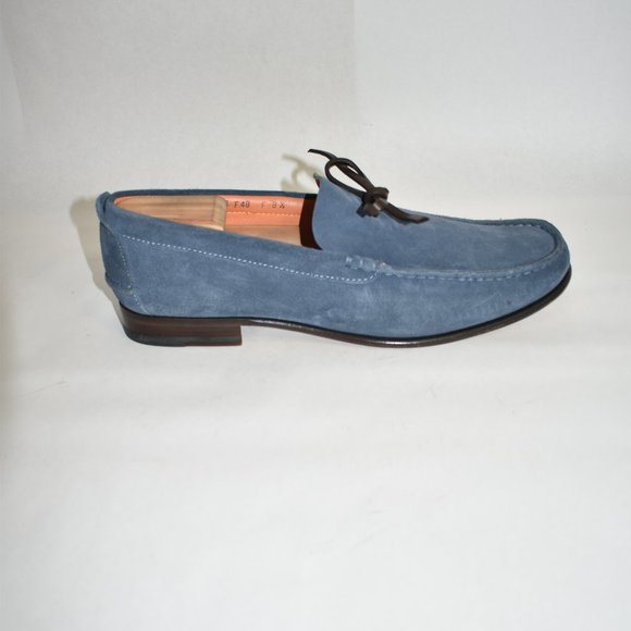 Santoni Fatte A Mano Blue Suede Loafer Size 9.5 main image 4